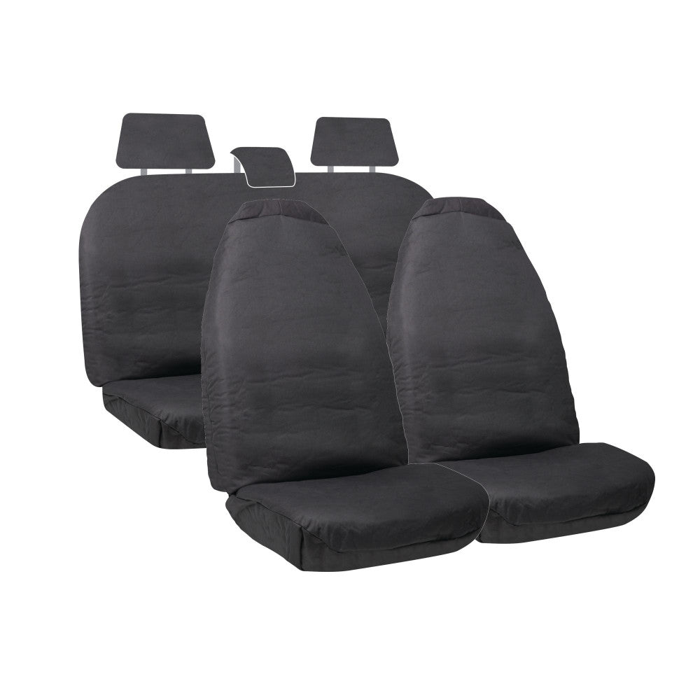 Canvas Black 4 Piece Front & Rear Seat Cover Pack