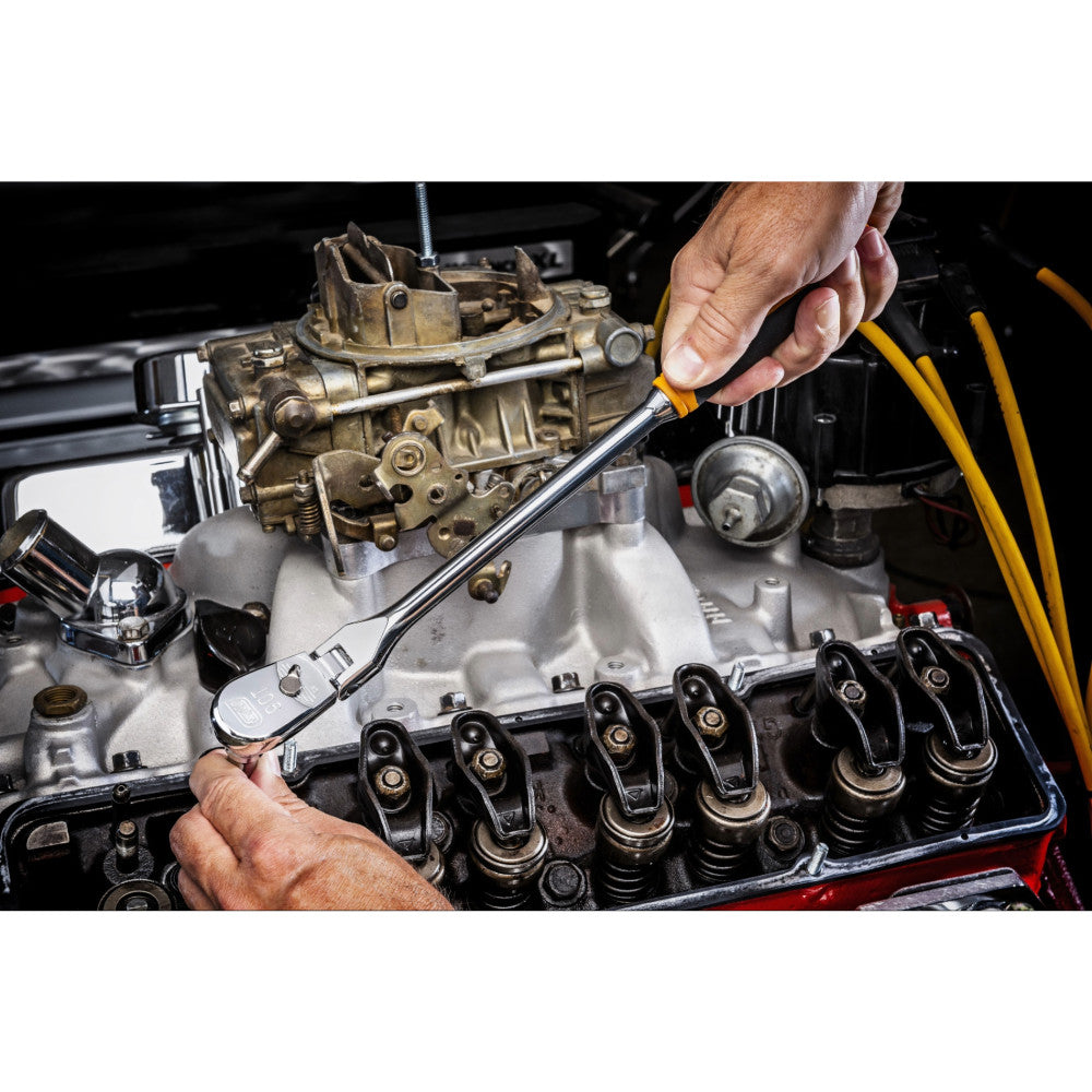 GEARWRENCH 2Pc 1/4 & 3/8 in Dr 90T Dual Material Flex Head Teardrop Ratchet Set