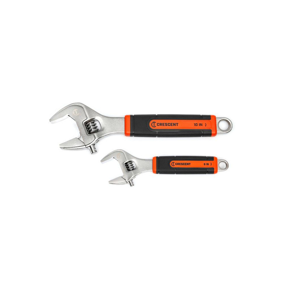 Crescent 2 Piece 6 Inch & 10 Inch Quick-Fit-Jaw Adjustable Wrench Set