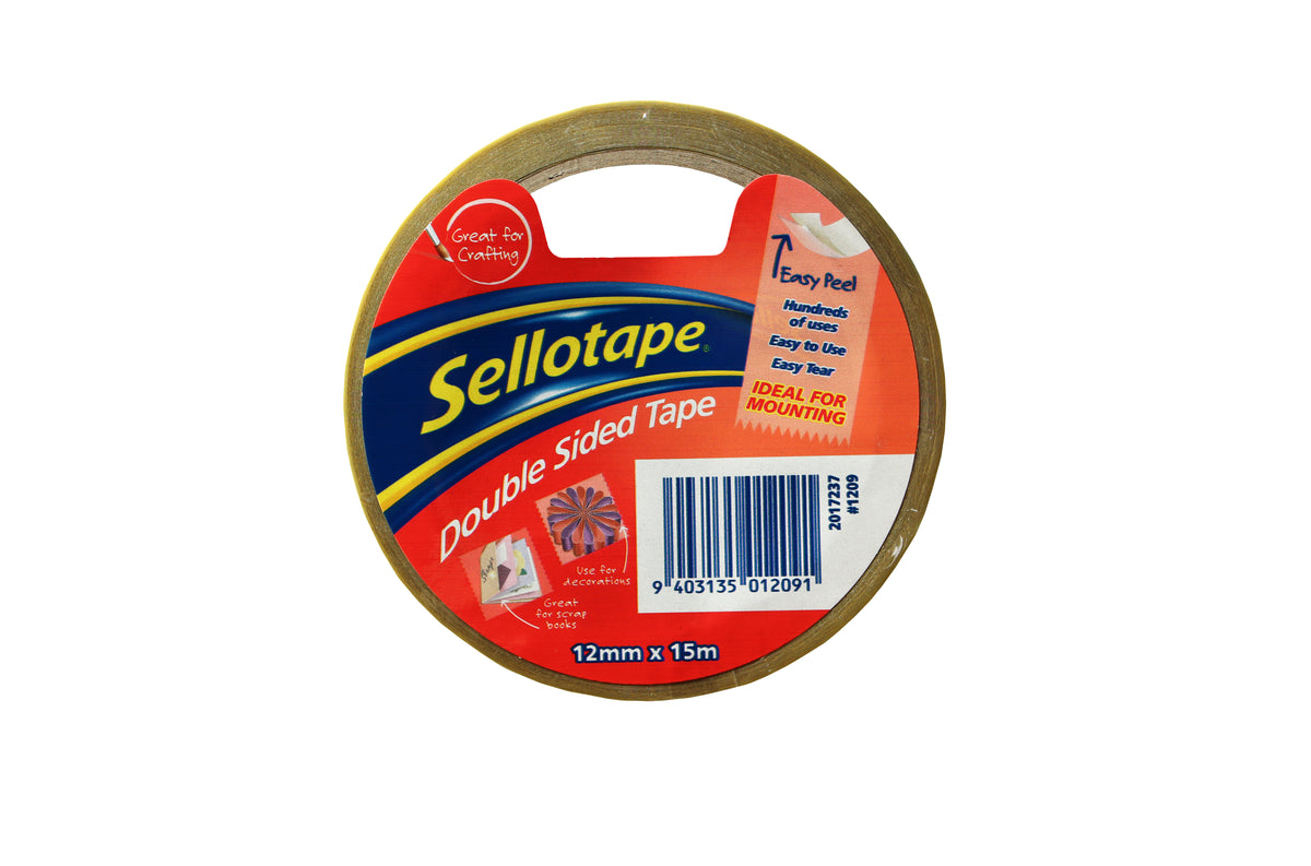 Sellotape 1209 Double-Sided Tape 12mmx15m Pk 12