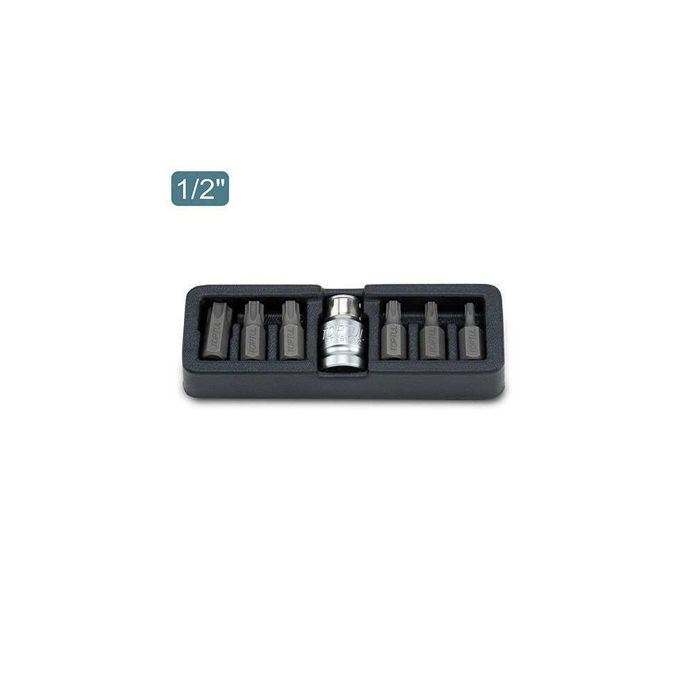 Toptul Screwdriver Star Bit Set 1/2" Dr 7pc