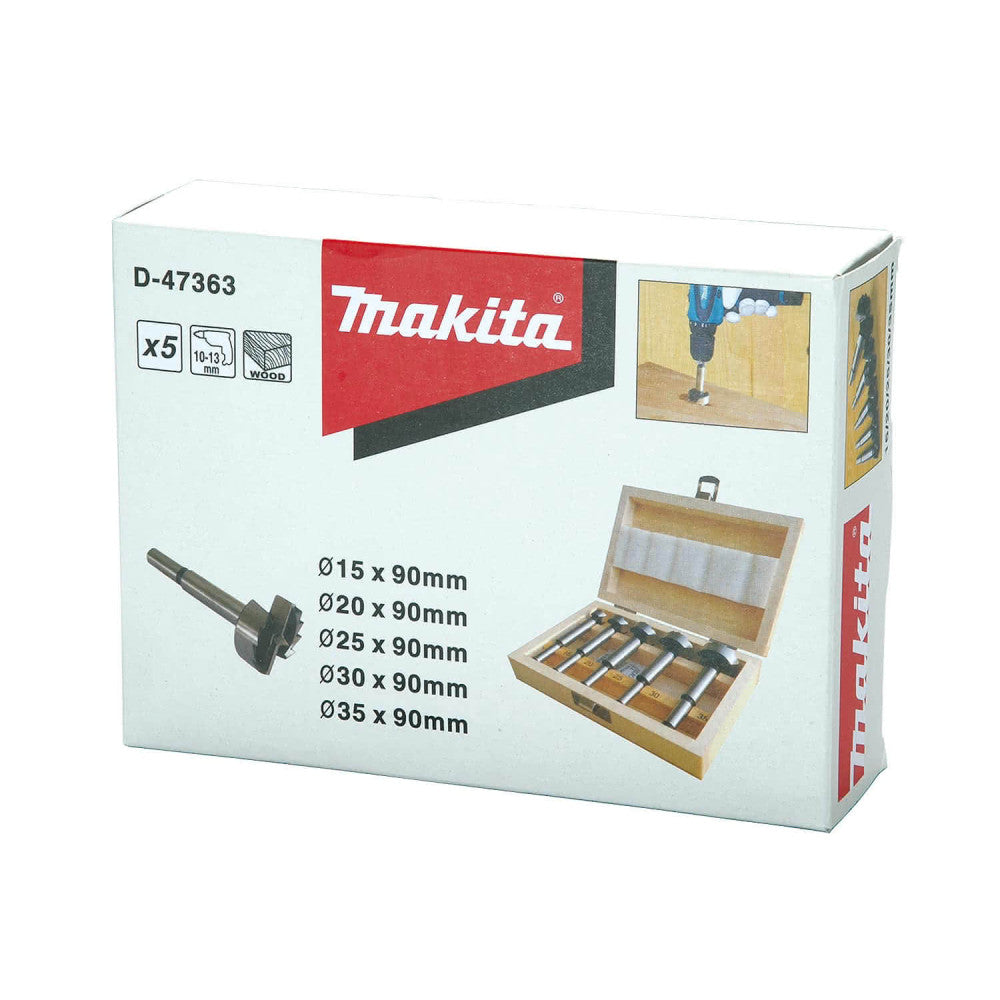Makita 5 Piece Forstner Bit Set 15,20,25,30,35mm