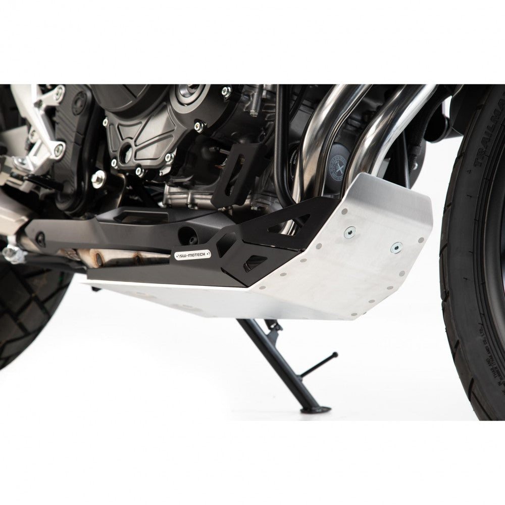 Bash Plate Sw Motech Silver 4mm Aluminum Underbody Black 2.5mm Thick Side Walls
