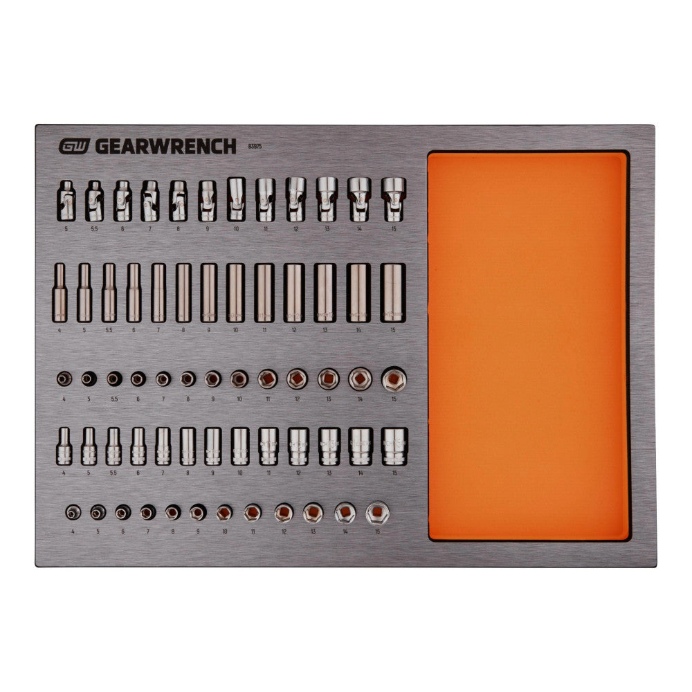 GEARWRENCH 63Pc 1/4in. Drive Metric Socket Set In EVA Tray