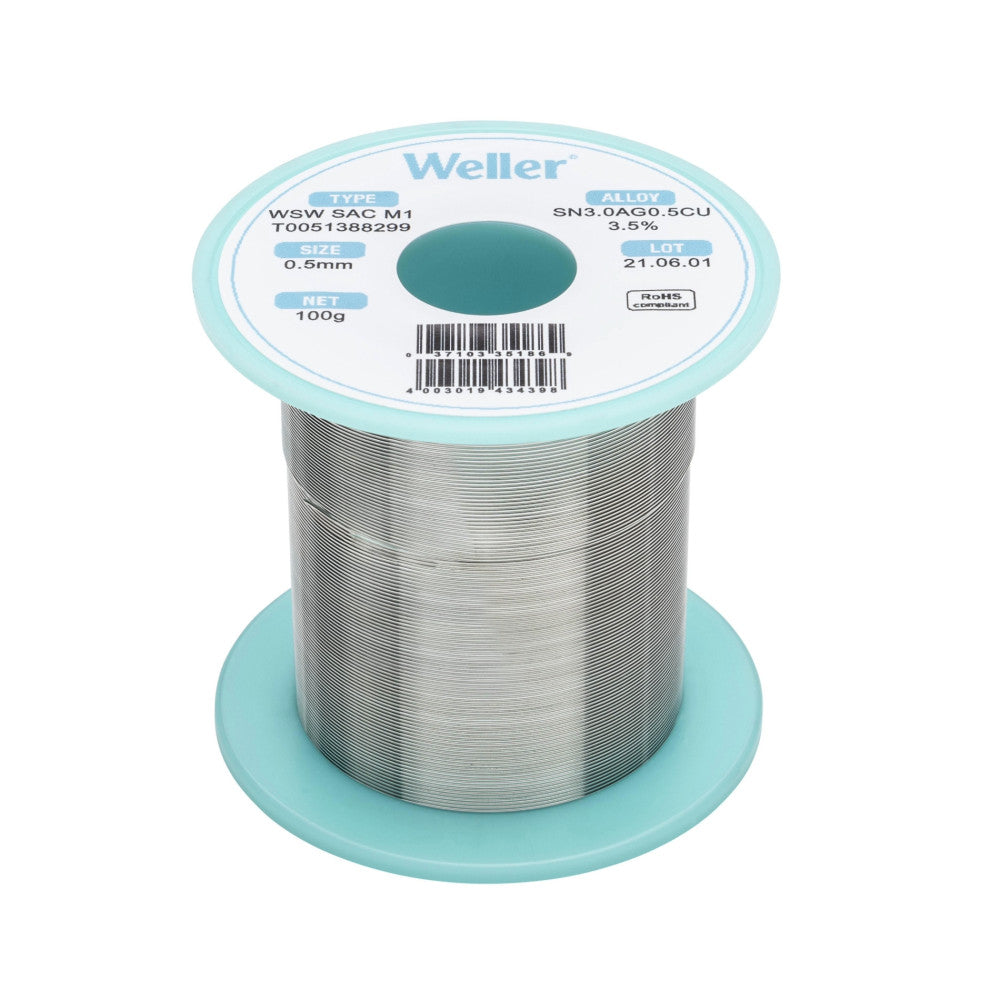 Weller WSW SAC 0.5mm M1 Solder Wire - 100g