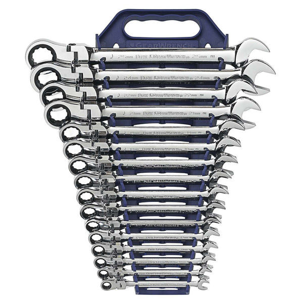 GearWrench Wrench Set Combination Ratcheting Flex Rack MET 16Pc