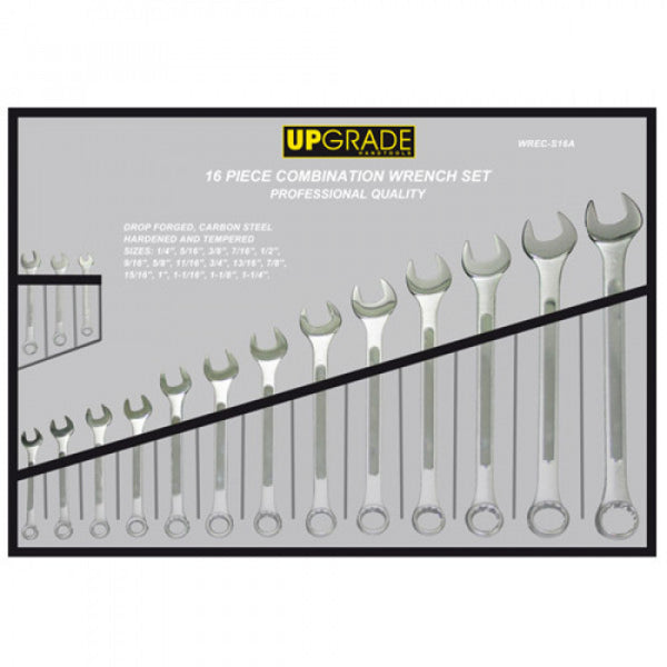 Upgrade Combination Wrench Set 16pc-1/4-1.1/4"