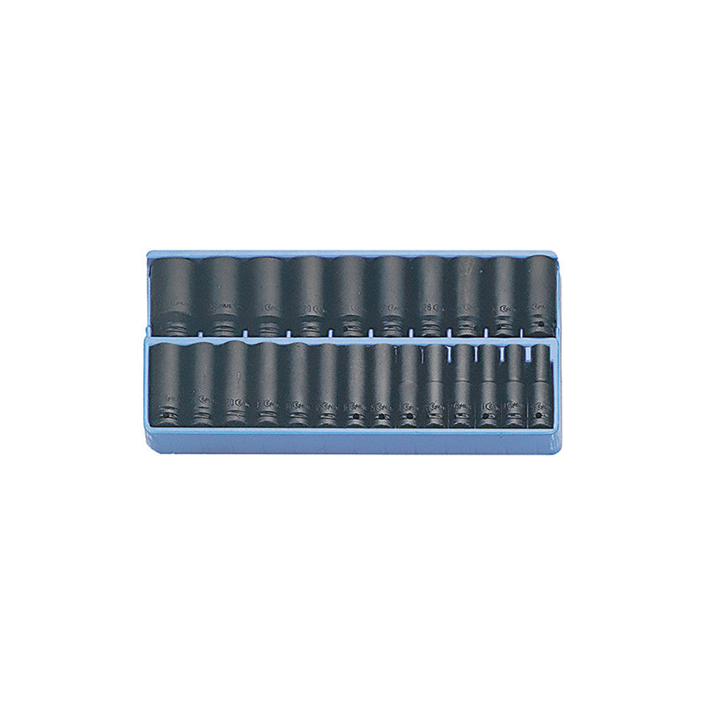Genius 1/2" Dr. 8-36mm 6-Pt. Metric Deep Impact Socket Set