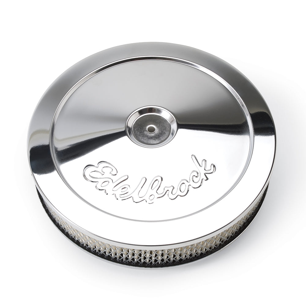 1208 Edelbrock Pro-Flo 10" Chrome Air Cleaner (Flat Base)