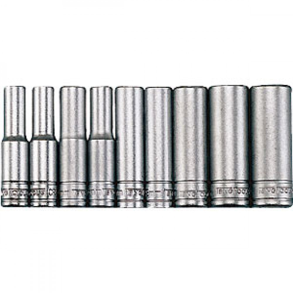 Teng 9Pc 1/4in Dr. Mm Deep Socket Set 4-13mm 6Pnt