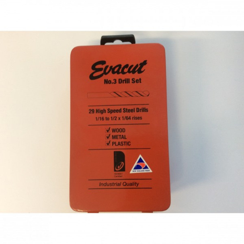 1/16-1/2x1/64 Steps Bright Drill Set ABS Case EVACUT #3 170968