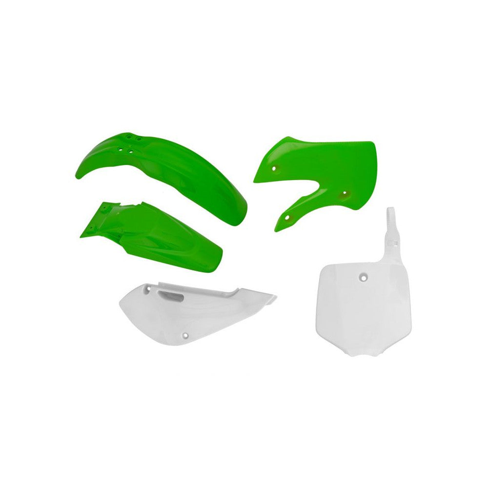 Plastic Kit Rtech Front/Rear Fender &Radiatorshroud Green Sidepanel &Front Numbe