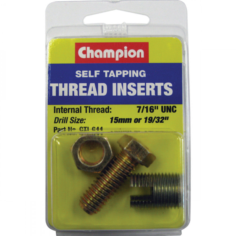 Champion S/Tapp. Thread Insert - 7/16in Unc -1Pk