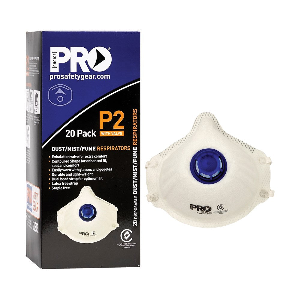 Dust Masks P2+Valve / 20 Pack