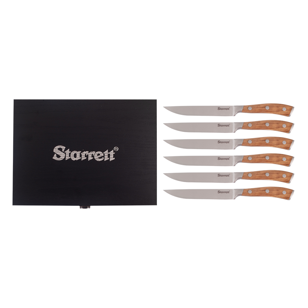 Wooden Handle Steak Knife Set 6 Piece