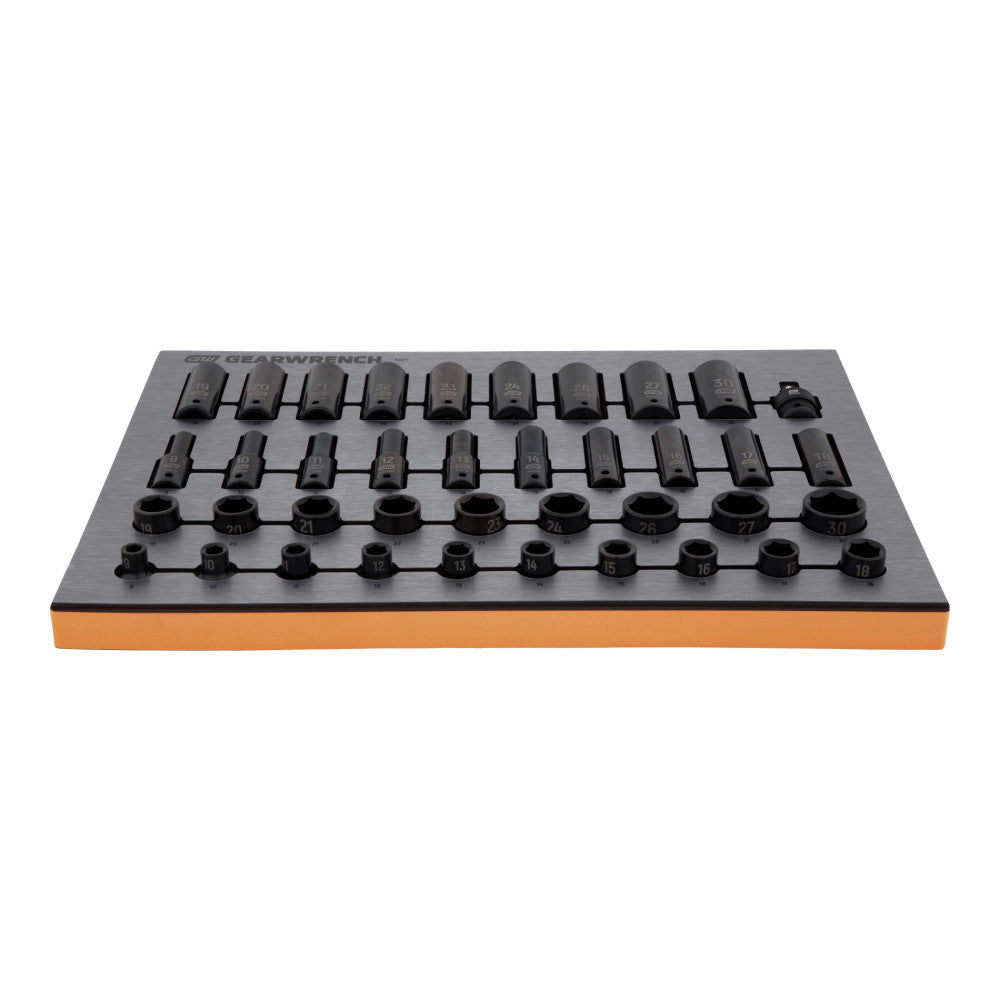 GEARWRENCH 39Pc 1/2in. Drive Metric Impact Socket Set In EVA Tray