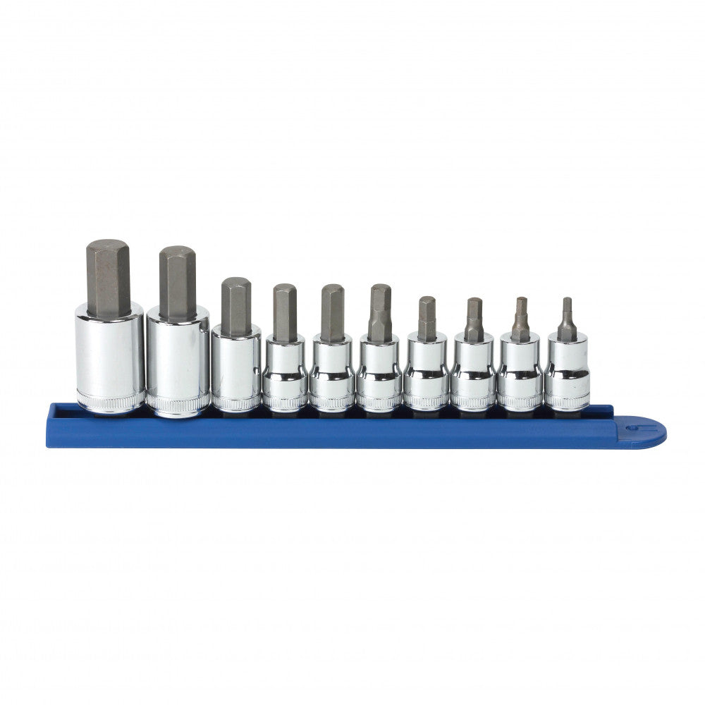GEARWRENCH Socket Set Bit Set 3/8" & 1/2" Drive Hex Bit Rail MET 10Pc