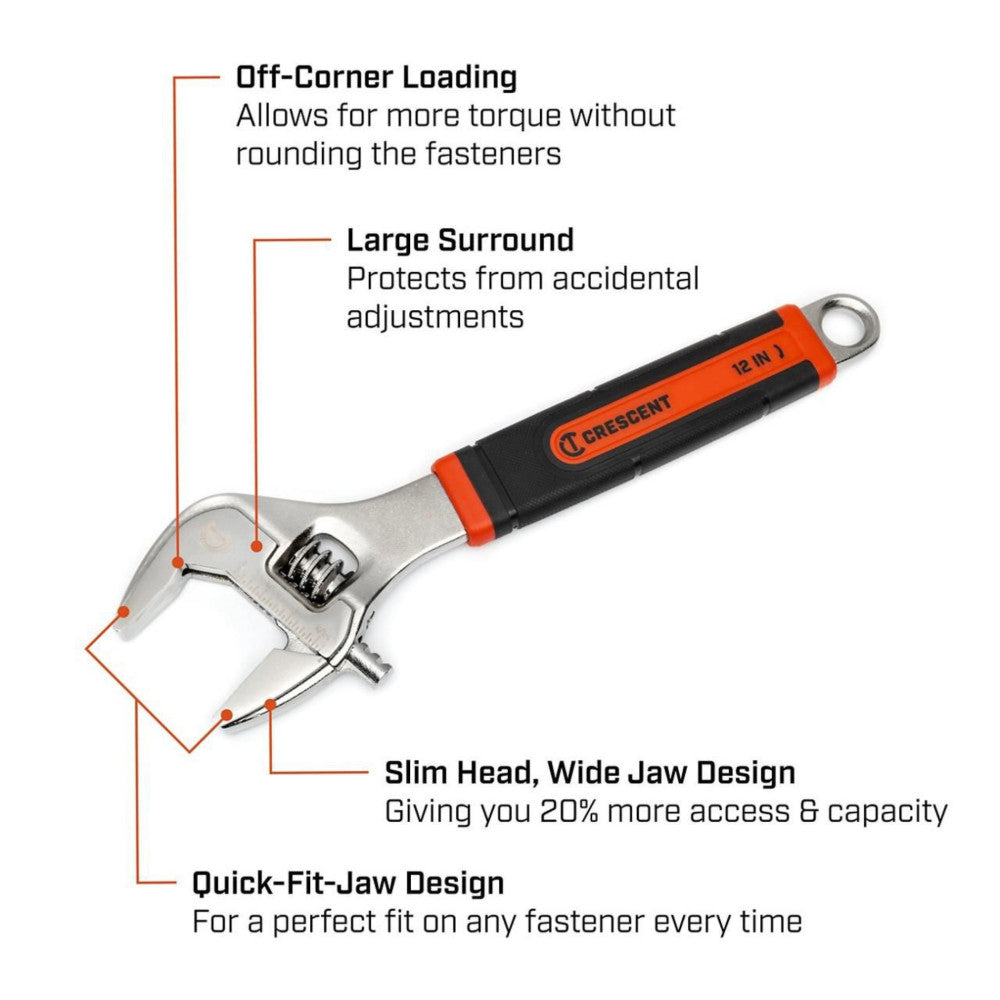 Crescent 12in. Adjustable Wrench W/ Quick-Fit-Jaw