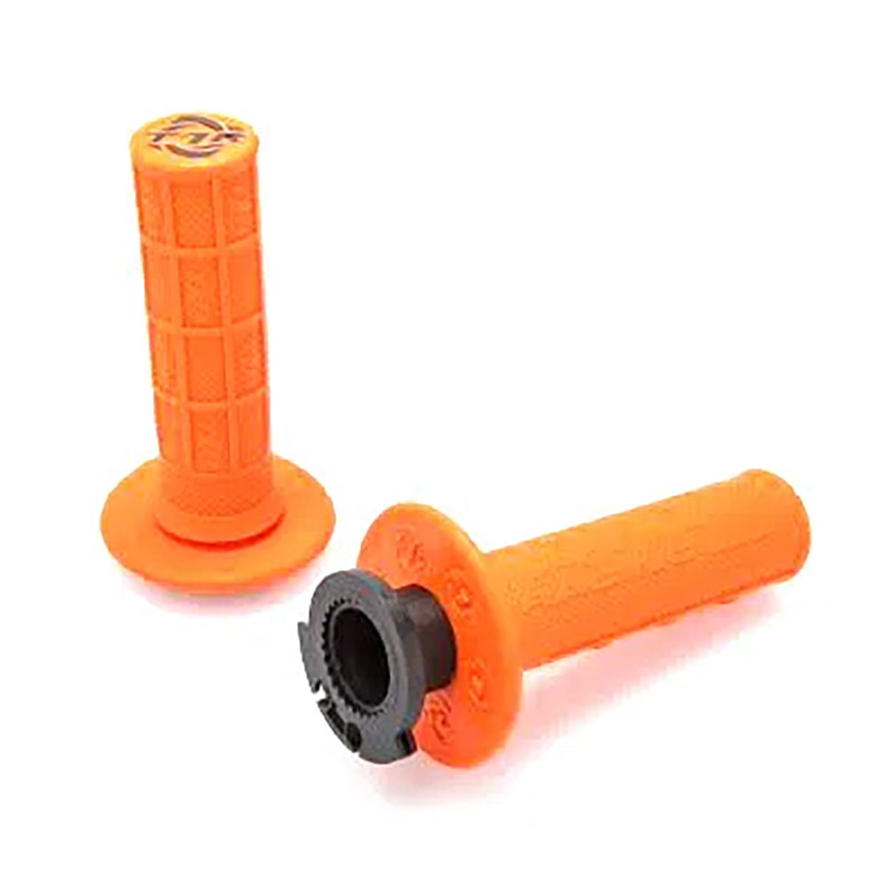 Defy MX Lock On Grips 1/2 Waffle Soft Compound Incl 4 Stroke Throttle Cams Grey