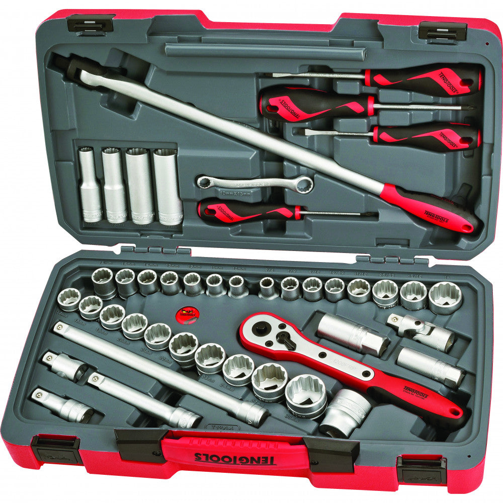 Teng 44Pc 1/2in Dr. Metric & Af Socket Set