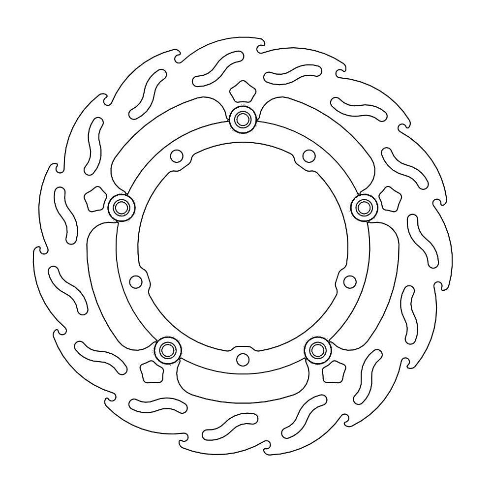 Floating Disc Front Left Moto Master Flame Yamaha Mt07 14-21 Mt07 Moto Cage 15-1