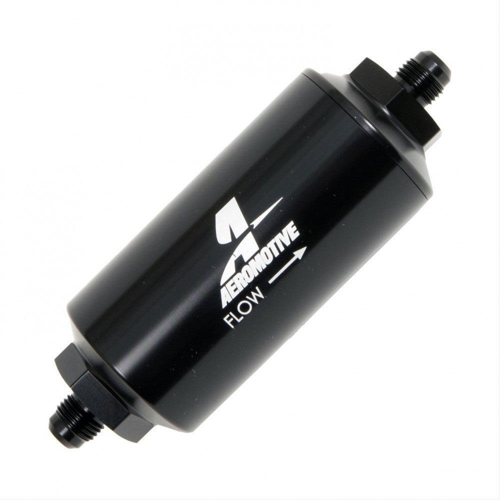 Aeromotive Fuel Filter Billet 40 Microns AN-06 Inline Black Each#12348