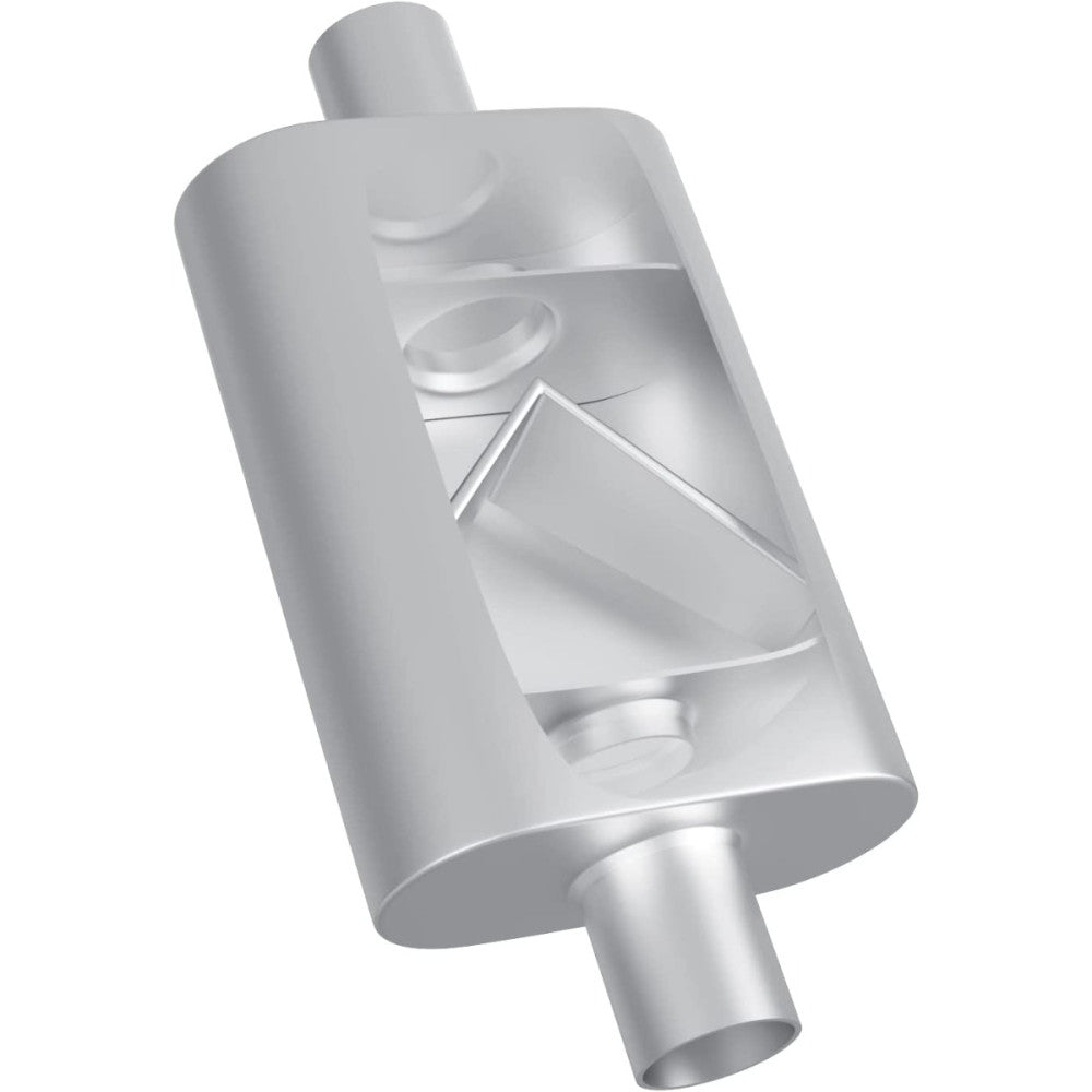 AFTERBURNER Universal Two Chamber 2 Inch Center In-Center Out Muffler #ABE42040