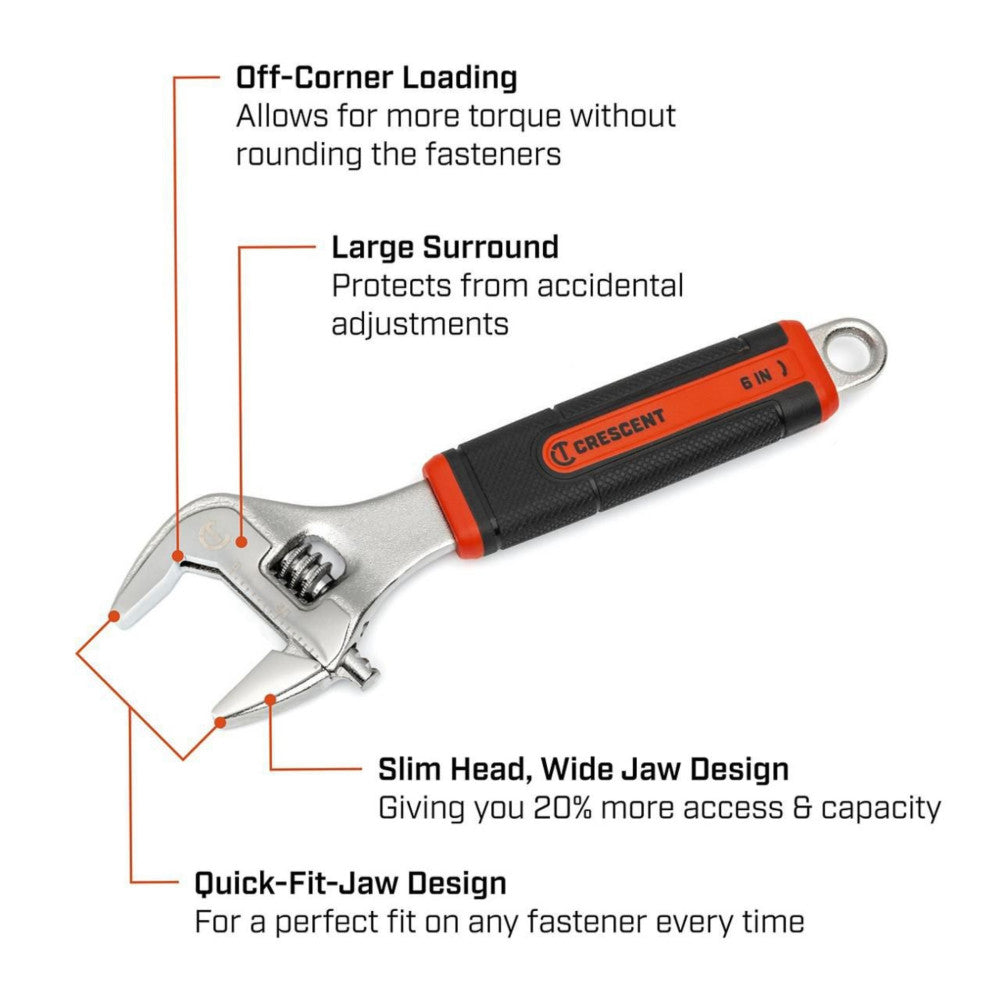 Crescent 6in. Adjustable Wrench W/ Quick-Fit-Jaw