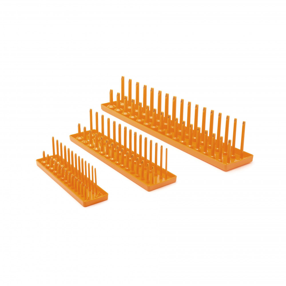 GEARWRENCH 3 Pc. 1/4", 3/8" & 1/2" Drive Orange Metric Socket Storage Tray Set