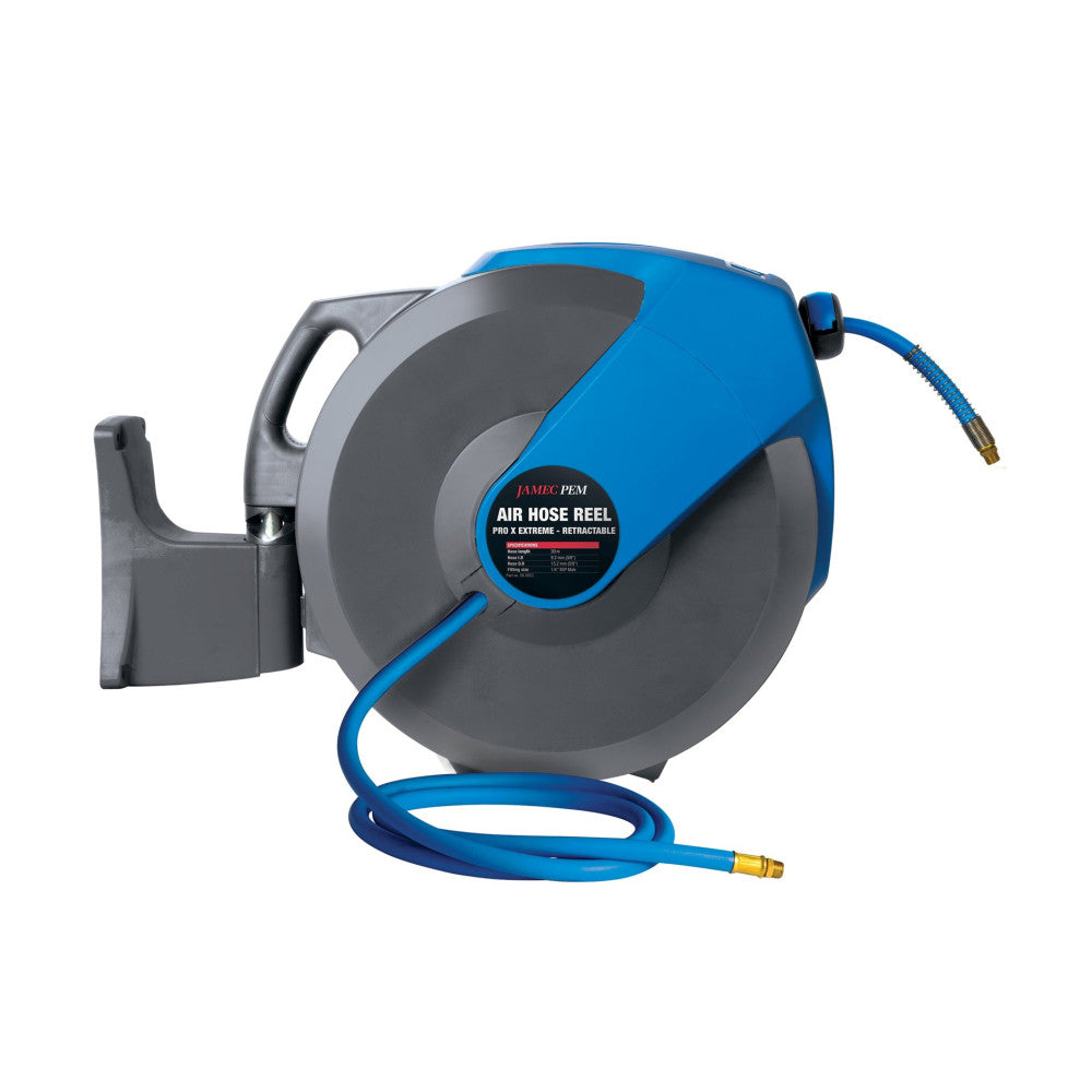 Jamec Air Hose Reel - Retractable 10mm (3/8") 30 Mtr Heavy Duty Hybrid Hose