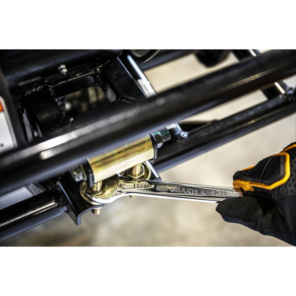 GEARWRENCH 10 Piece 90-Tooth 12 Point SAE Combination Ratcheting Wrench Set