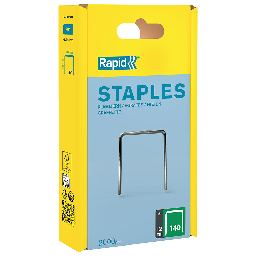 Rapid Staples 140/12 2000pcs Plastic Box