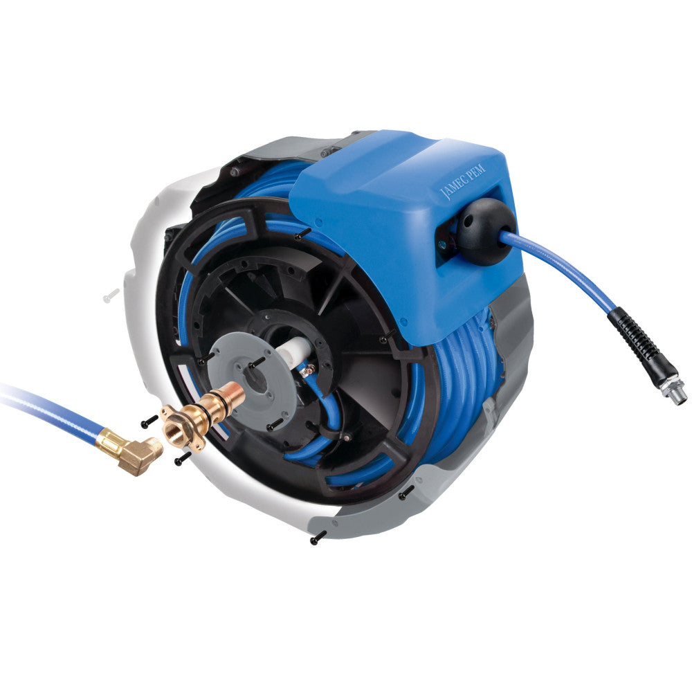 Jamec Air Hose Reel - Retractable - 8mm (5/16") - 32 Metres - PU Hose