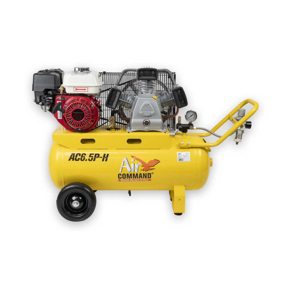 Air Command AC6.5P-H Mobile Petrol Compressor 70L Tank Honda GX200 Engine
