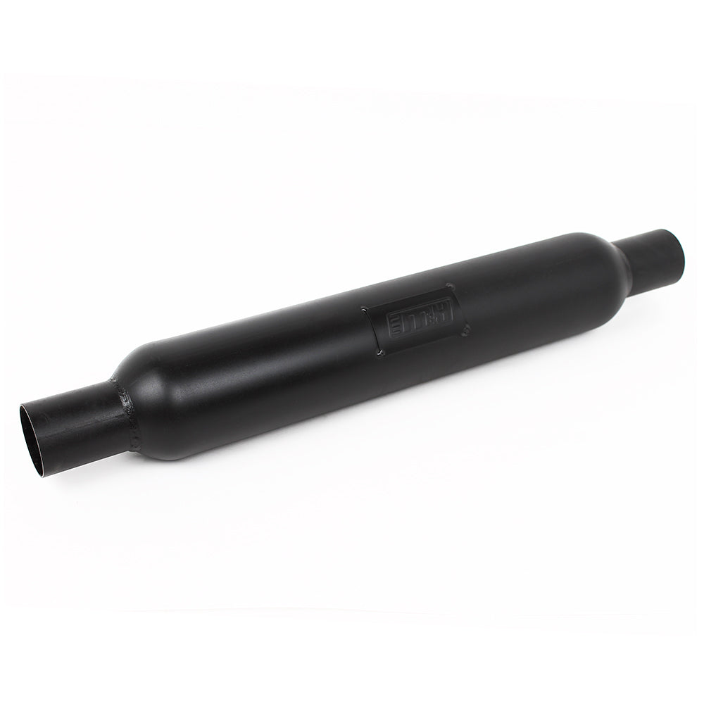 2.0" I.D Inlet/Outlet 18" Body Resonator Mild Steel Fibreglass Packed (Black)