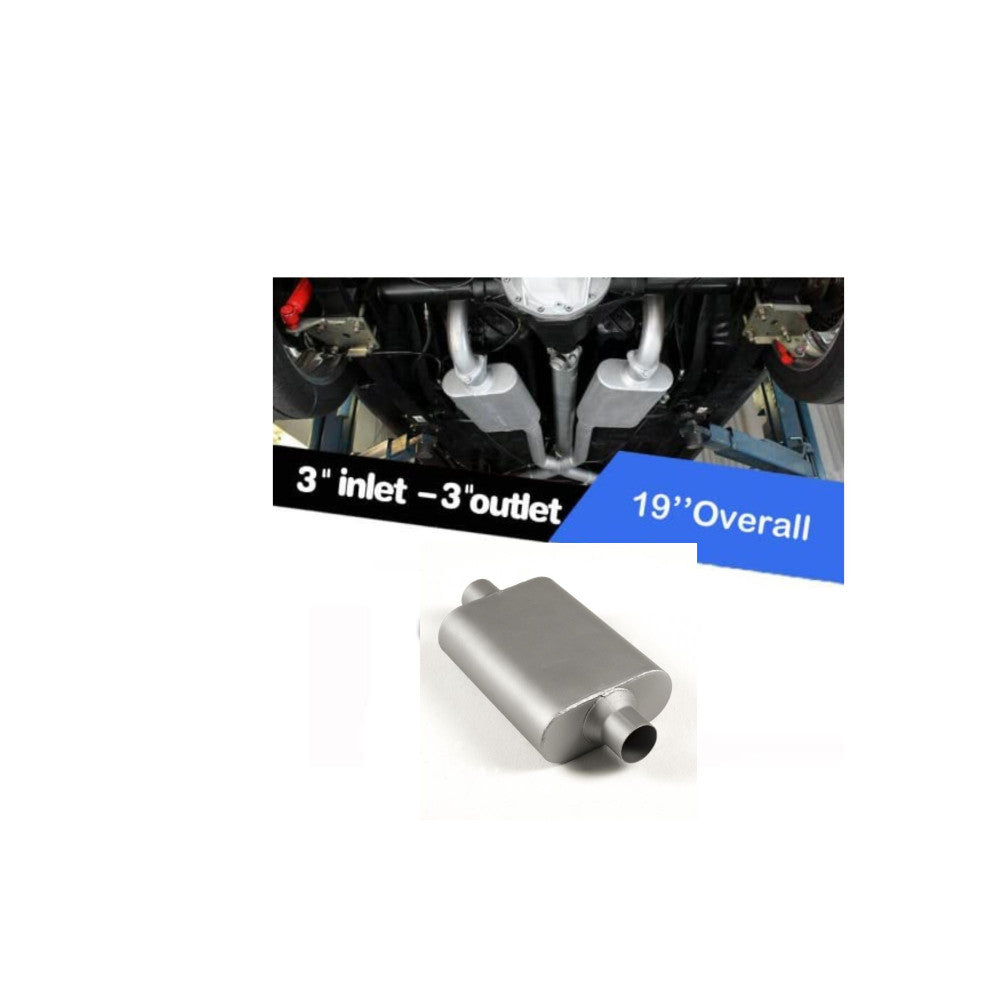 AFTERBURNER Universal Two Chamber 3 Inch Centre Inlet / Outlet Muffler#ABE43040