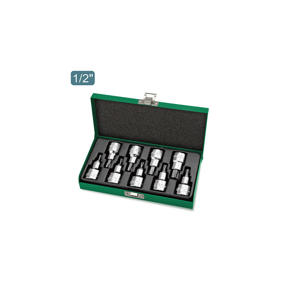 Toptul 1/2" Star Bit Socket Set Short 9pc