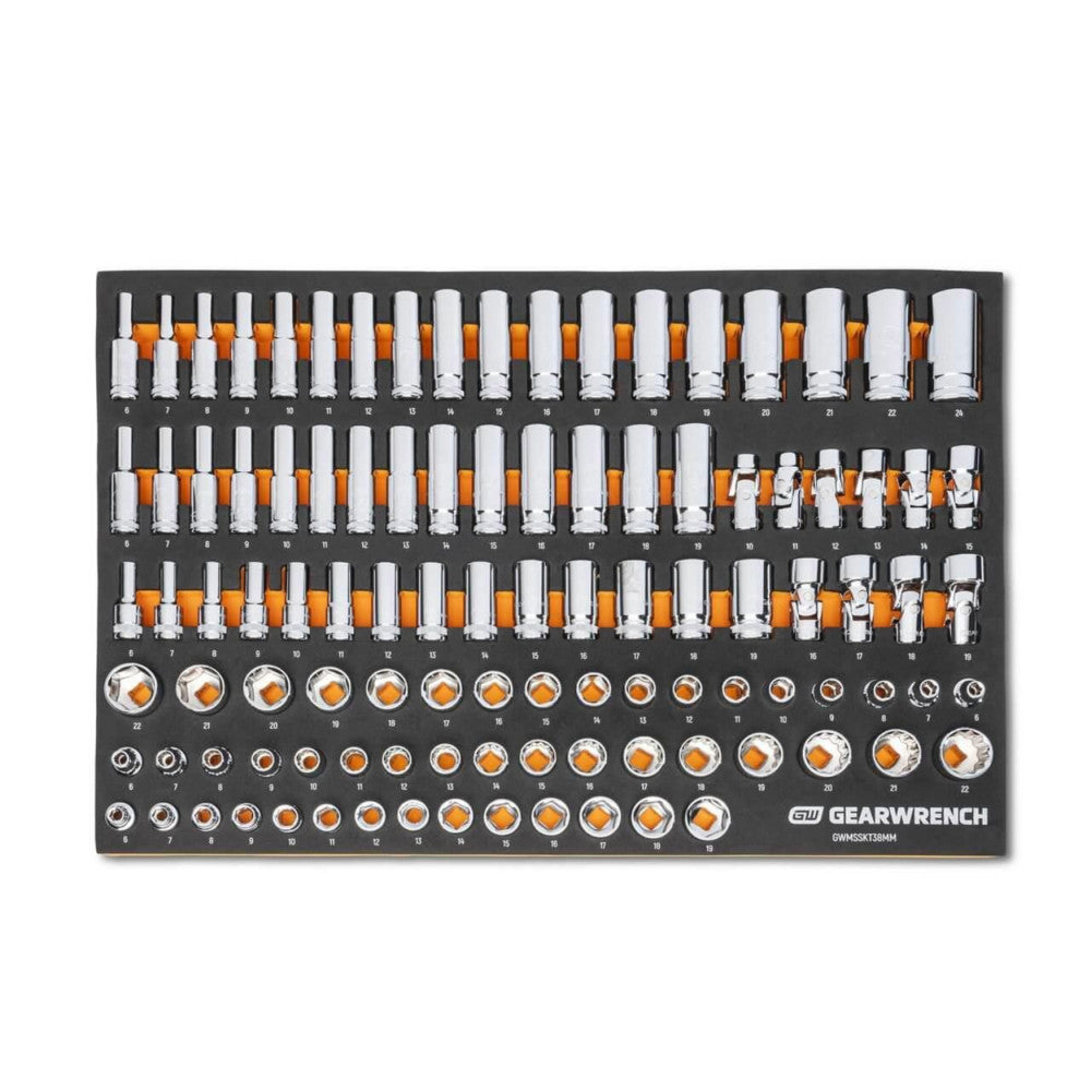 GEARWRENCH 104Pc 3/8in. Drive Master Metric Socket Set In EVA Tray