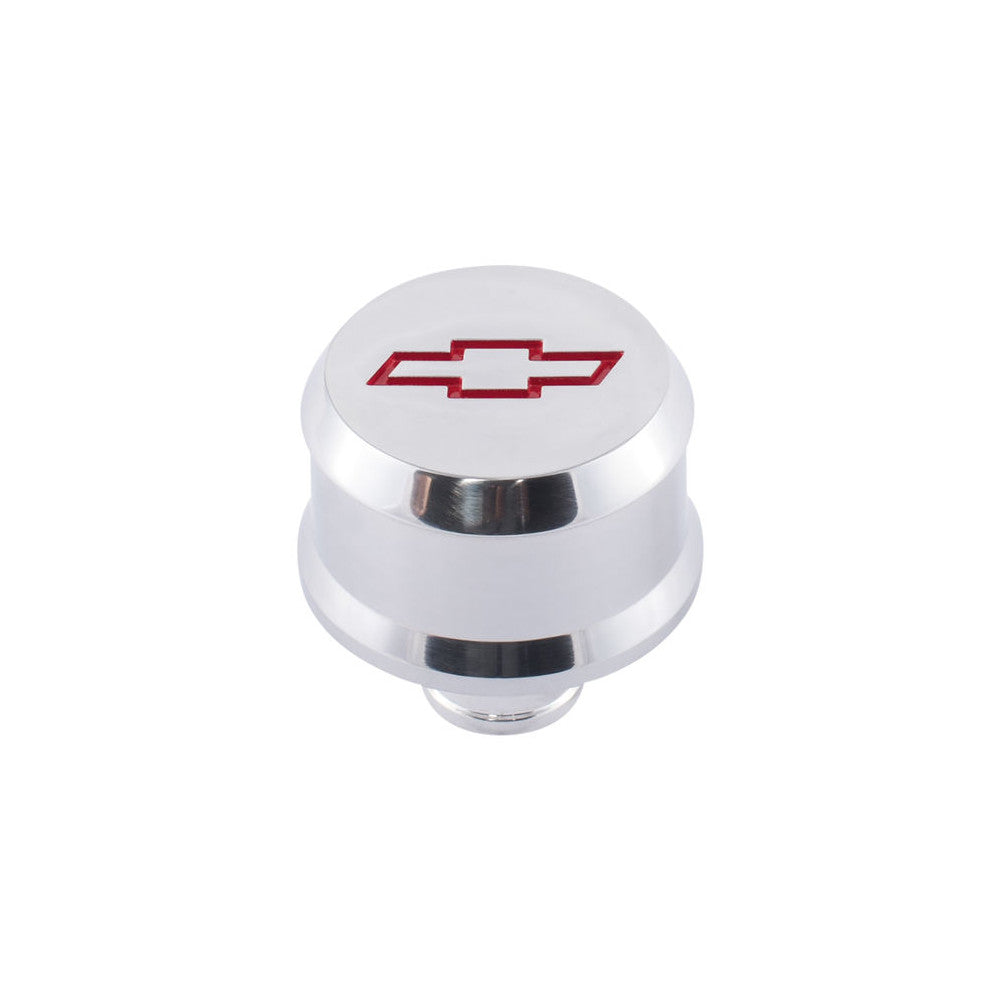 Proform Slant-Edge Aluminum Push-In Breather Pol Red Bowtie Emblem #141-855