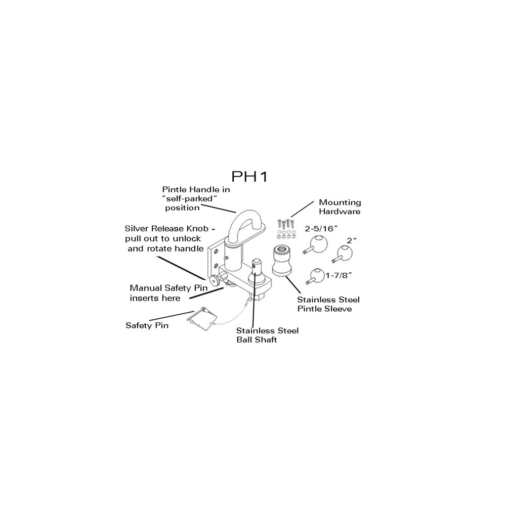 CONVERT-A-BALL Pintle Hitch PH-1 (Bolt On)