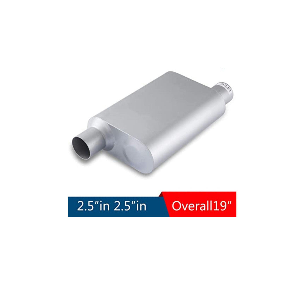 AFTERBURNER Universal 2 Chamber 2.5 Offset In/Offset Out Muffler Pair#ABE42543