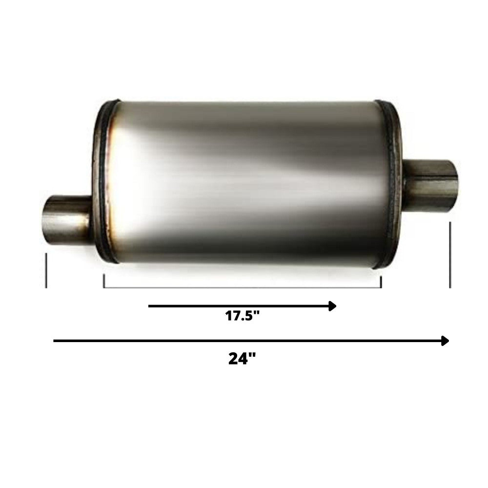 AFTERBURNER Muffler Stainless Steel 3 Inch Offset Centre #ABE43051