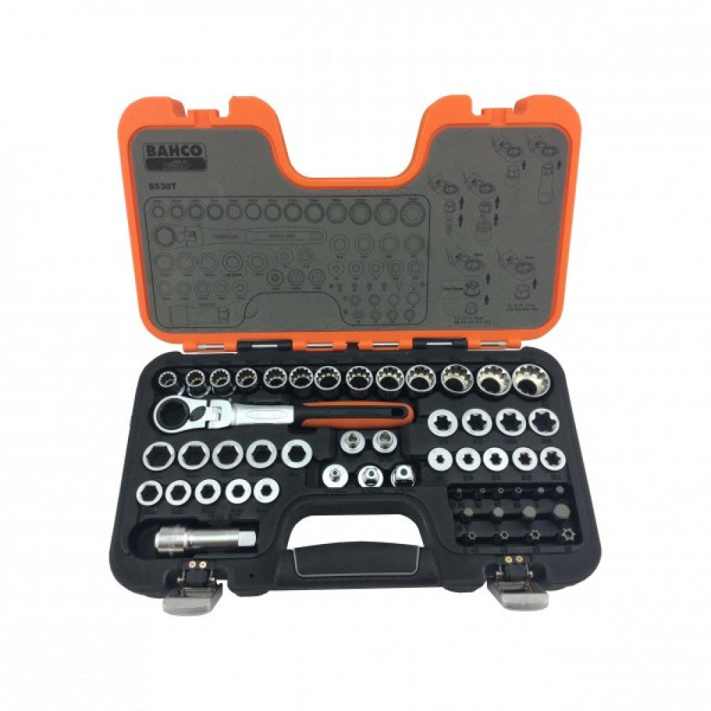 Socket Set 1/2"Dr Pass Through 10-24mm 53Pce S530T Bahco