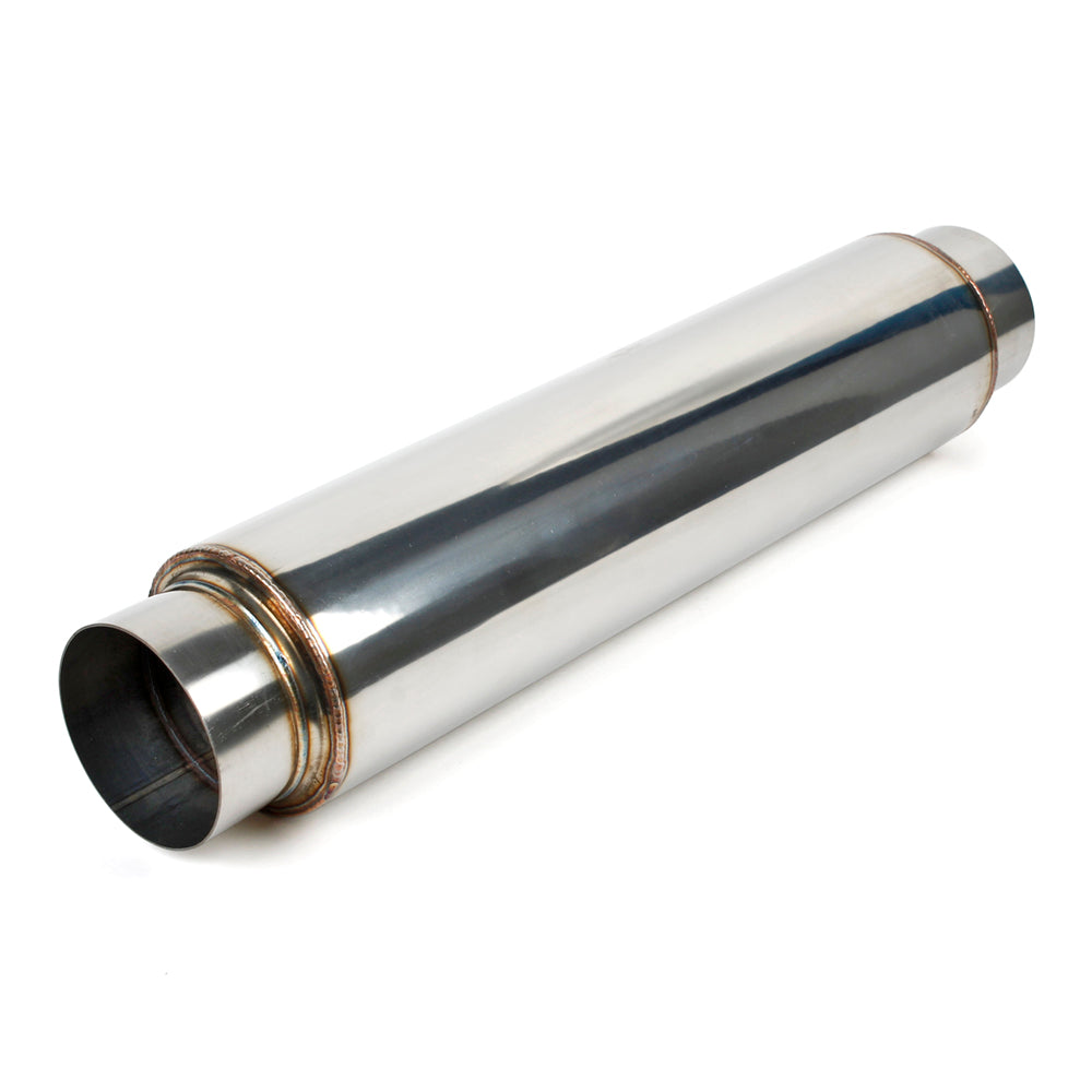 3.5" I.D Inlet/Out 18" Body Resonator Stainless Wool Packed (304 Stainless)