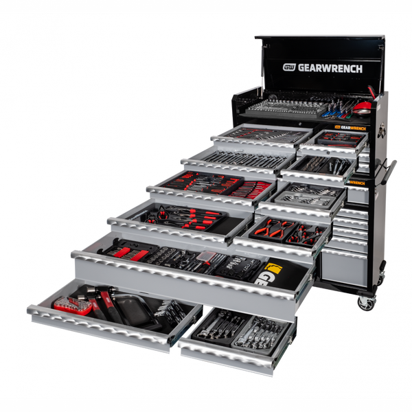 GearWrench  - 8 Drawer Chest + 11 Drawer Roller Cabinet + 501Pc Tool Set