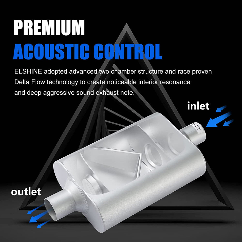 AFTERBURNER Universal Two Chamber 2.25 Centre In- Centre Out Muffler#ABE42440