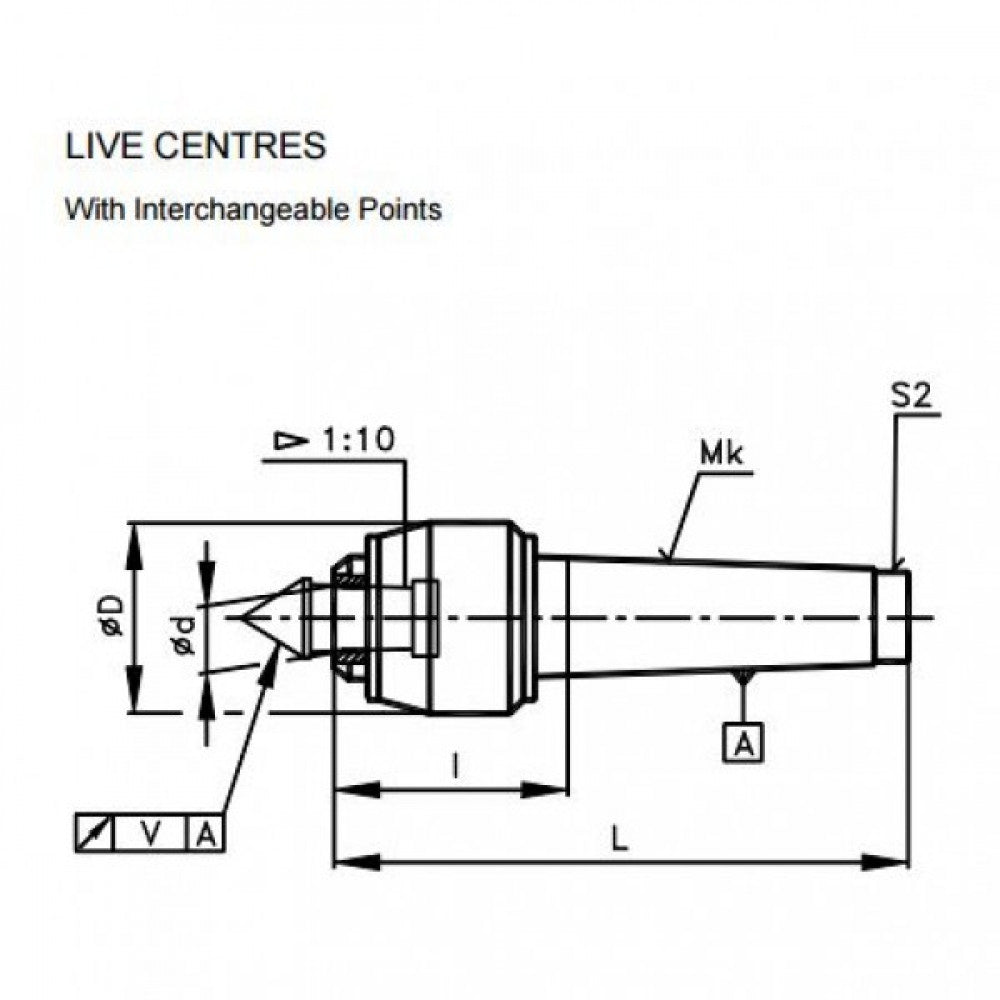 4MT Interchangeable Live Centre Set
