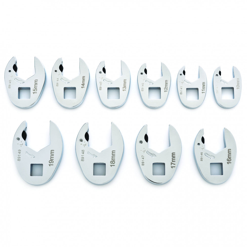 GEARWRENCH 10 Pc. 3/8 Drive Ratcheting Crowfoot Metric Wrench Set