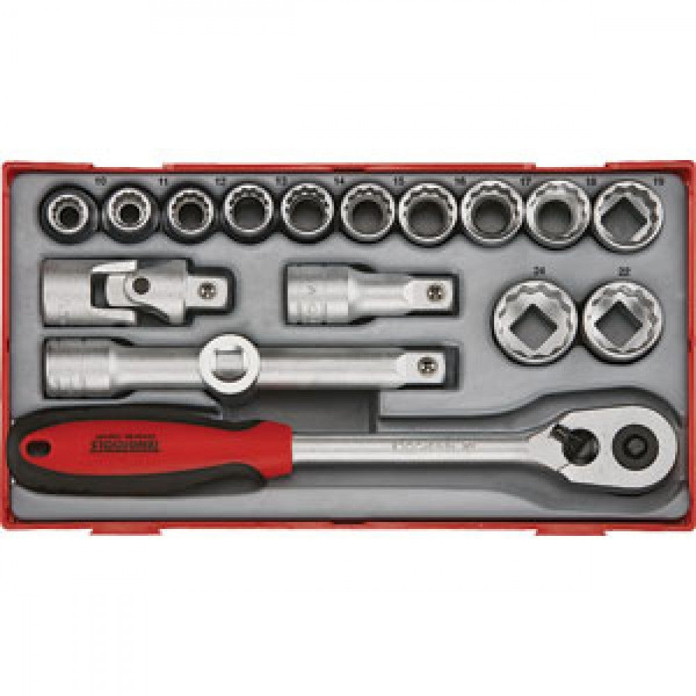 Teng 17Pc 1/2in Dr. Skt & Acc Set 10-24mm - Tc-Tra