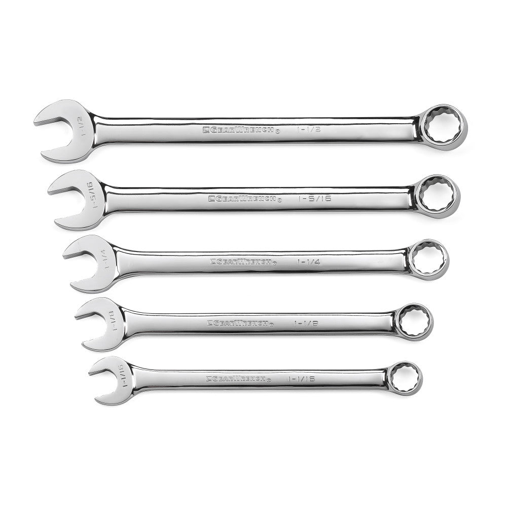 GEARWRENCH 5 Pc. SAE 12 Point Long Pattern Combination Wrench Set